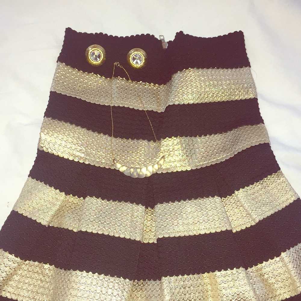 Black and Gold Strip mini dress